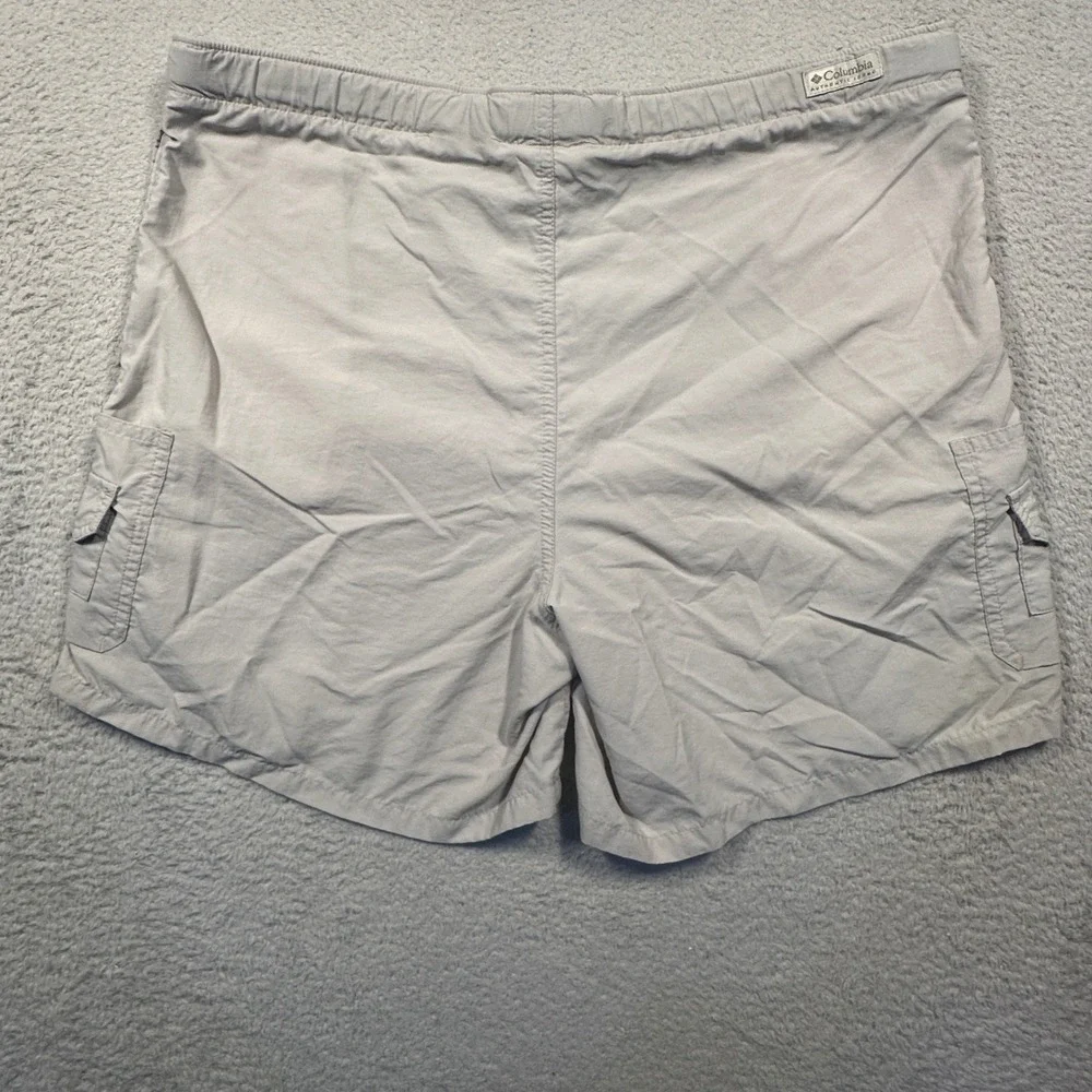 Columbia Cargo Shorts‎ Womens M Gray Nylon Belted Hiking Gorpcore Vintage Y2K